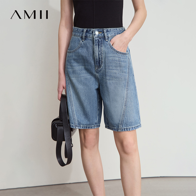 Denim Shorts Women - AMII Women Jeans Shorts Minimalist 2026