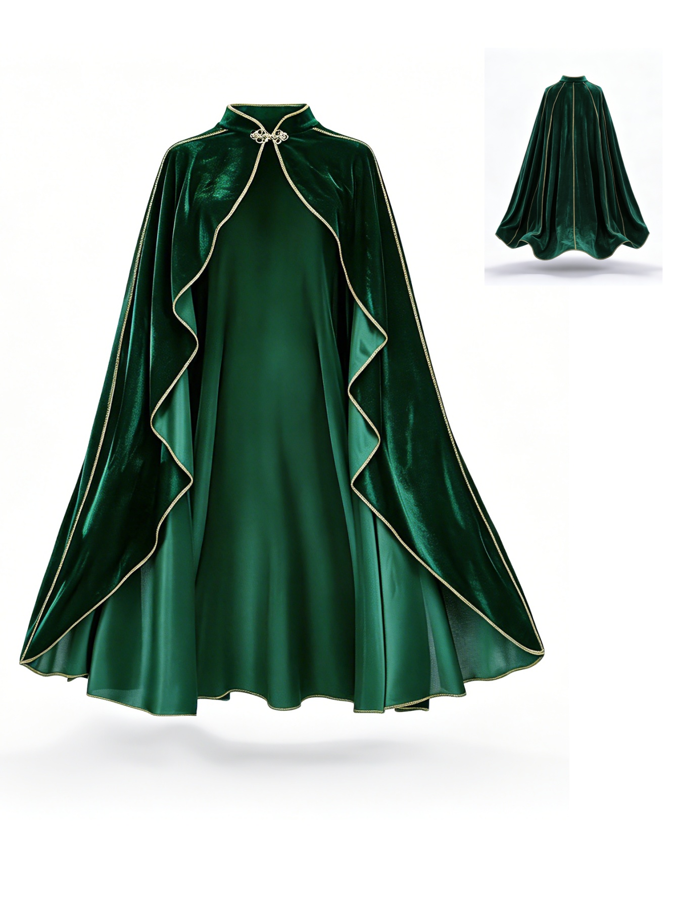 Velvet Blazer Women - Women Vintage Green Velvet Cape Cloak