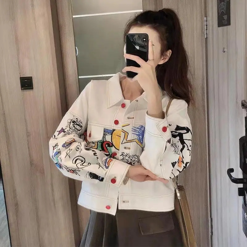 Women'S Fashion Denim Jacket - Korean Female Fashion Leisure Cowboy Tops