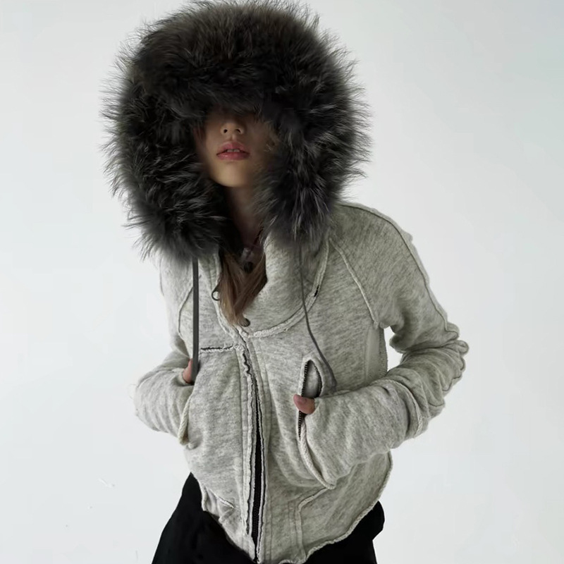 Women'S Fashion Zip Up Hoodies - Vintage Fashion Zip Up Women Sweatshirts