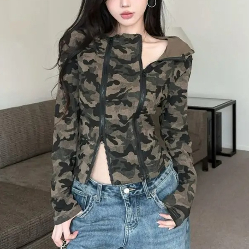 Women Camo Zip-up Hoodie Cropp - Women'S Fashion Zip Up Hoodies recension och pris