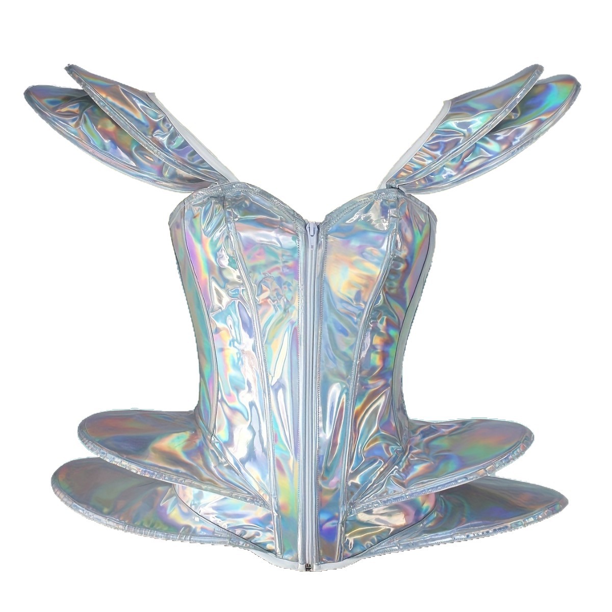 Shiny Laser Holographic Silver - Corset Top Boned recension och pris