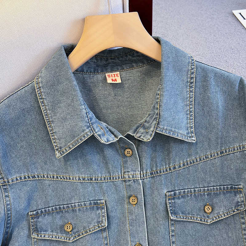 Retro Denim Shirt For Women Su - Women'S Fashion Denim Jacket recension och pris