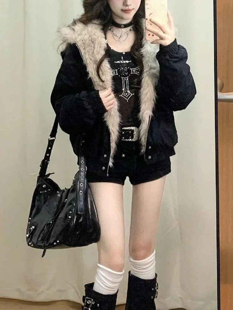 Y2k Gothic Vintage Black Zip U - Women'S Fashion Zip Up Hoodies recension och pris