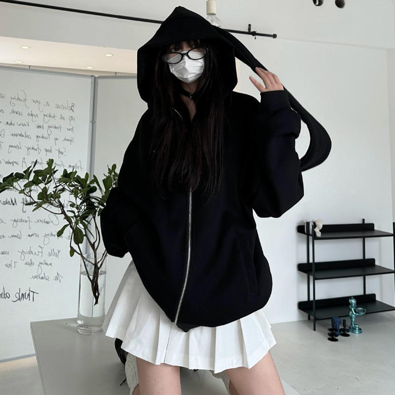2025 Autumn Kawaii Bunny Big E - Women'S Fashion Zip Up Hoodies recension och pris