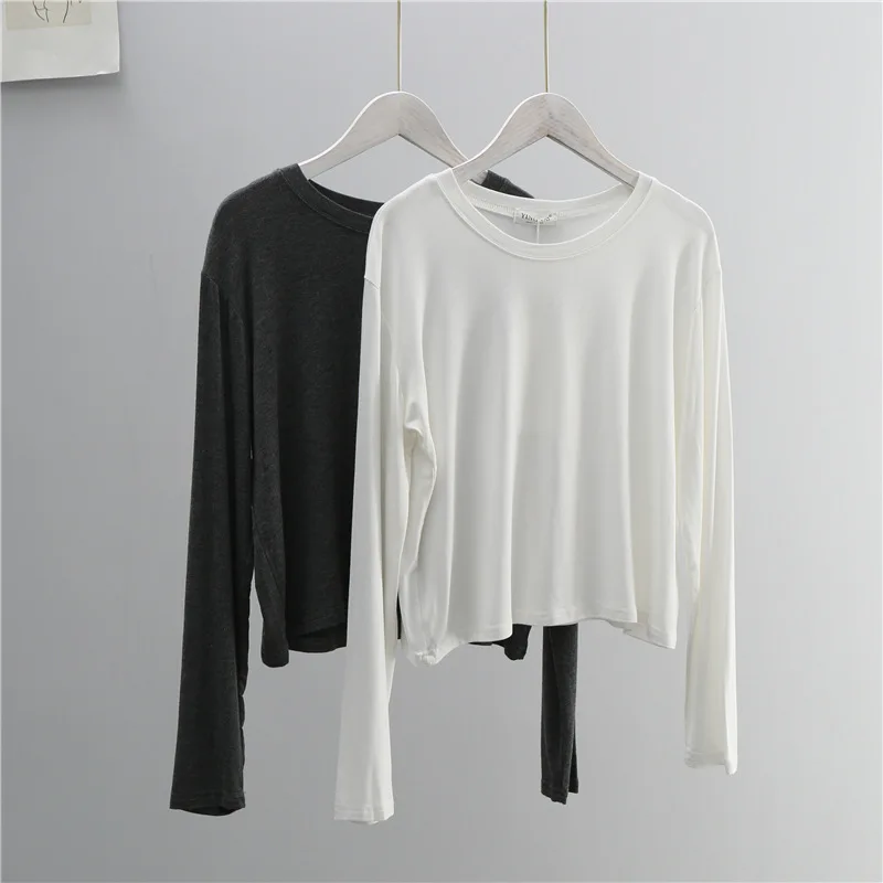 O Neck Cotton Blend Long Sleev - Women'S Fashion Tops recension och pris