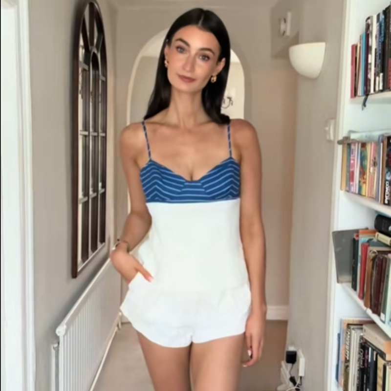 HXAO Bow Stripe Women's Skirt  - Corset Top Boned recension och pris