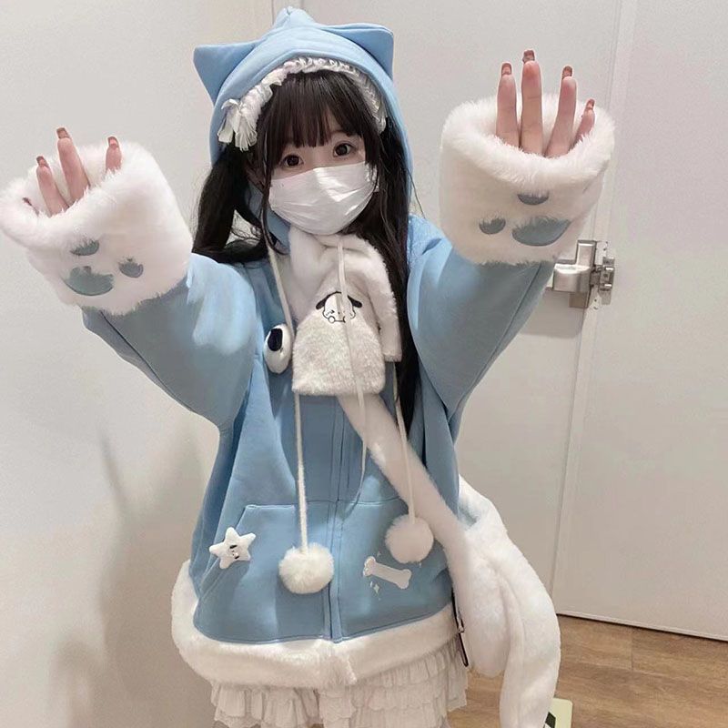 Japanese Cute Anime Embroidery - Women'S Fashion Zip Up Hoodies recension och pris