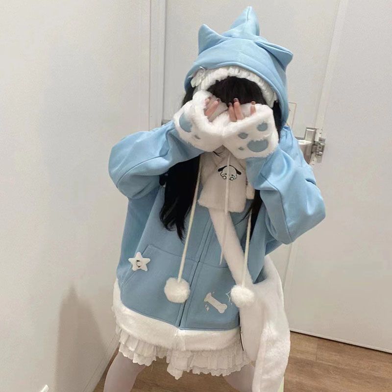 Japanese Cute Anime Embroidery - Women'S Fashion Zip Up Hoodies recension och pris