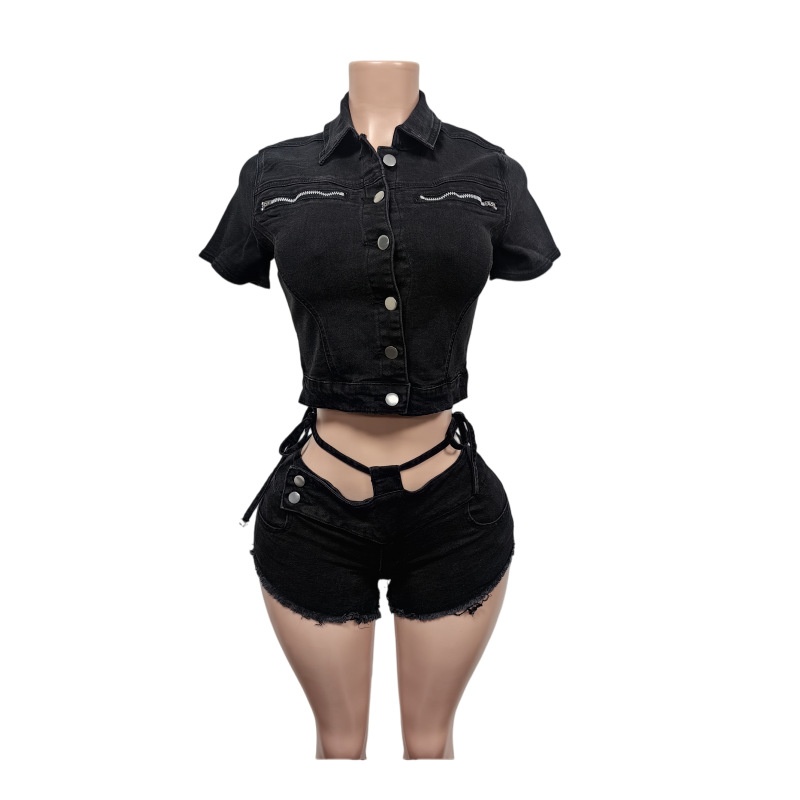 Sexy Denim 2 Piece Sets Women  - Women'S Fashion Denim Jacket recension och pris
