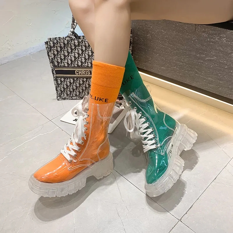 Transparent Platform Boots 202 - Women'S Fashion Rain Boots recension och pris