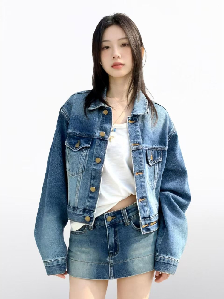 Women American Vintage 2 Piece - Women'S Fashion Denim Jacket recension och pris