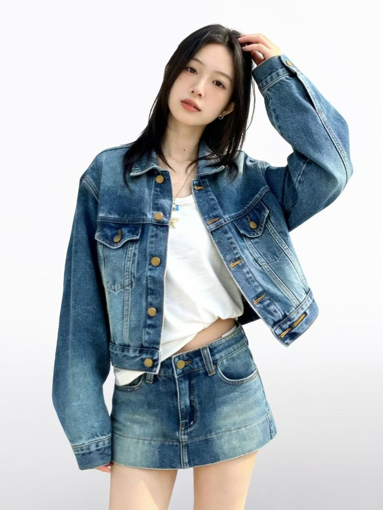 Women American Vintage 2 Piece - Women'S Fashion Denim Jacket recension och pris