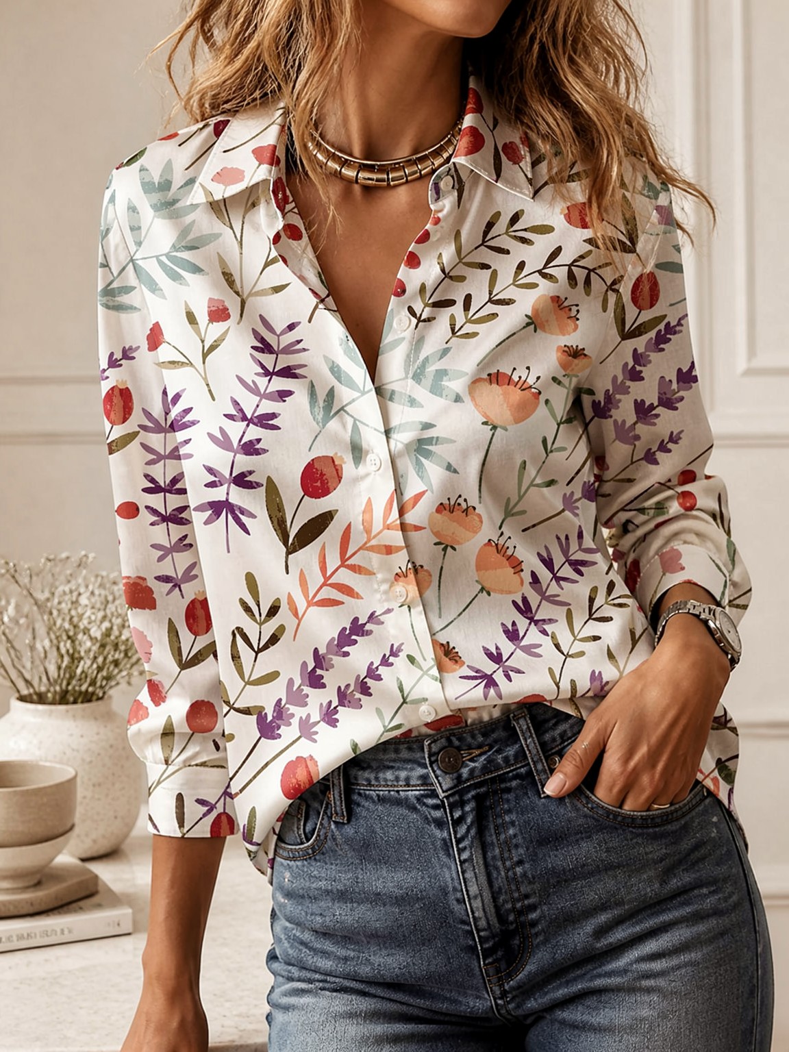 Casual All-match Collared Blou - Women'S Fashion Tops recension och pris