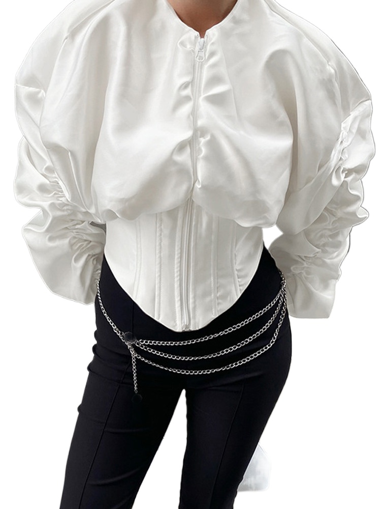 Retro Puff Sleeve Crop Top for - Corset Top Boned recension och pris