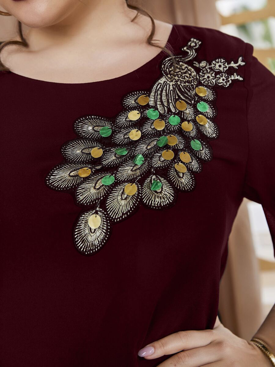 Plus Size Women's Embroidered  - Women'S Fashion Jersey recension och pris