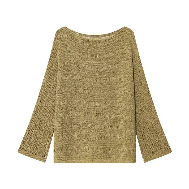 Vintage Boat Neck Knit Sweater - Women'S Fashion Tops recension och pris