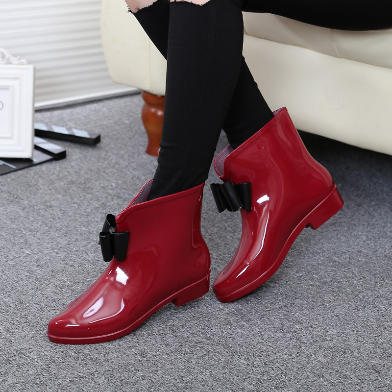 Women Flower Bowtie Ankle Boot - Women'S Fashion Rain Boots recension och pris