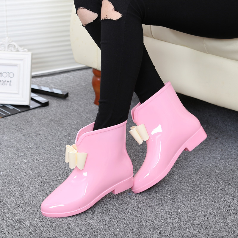 Women Flower Bowtie Ankle Boot - Women'S Fashion Rain Boots recension och pris