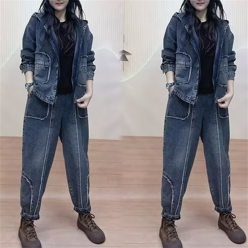 2024 Autumn Hooded qDenim jack - Women'S Fashion Denim Jacket recension och pris