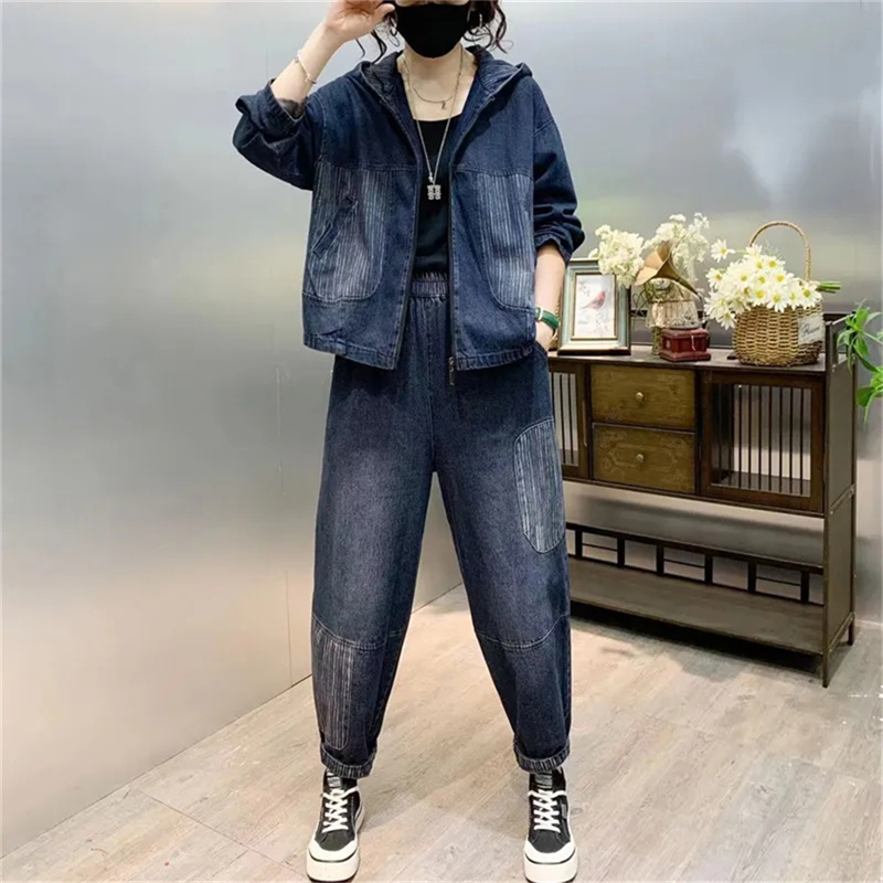 2024 Autumn Hooded qDenim jack - Women'S Fashion Denim Jacket recension och pris