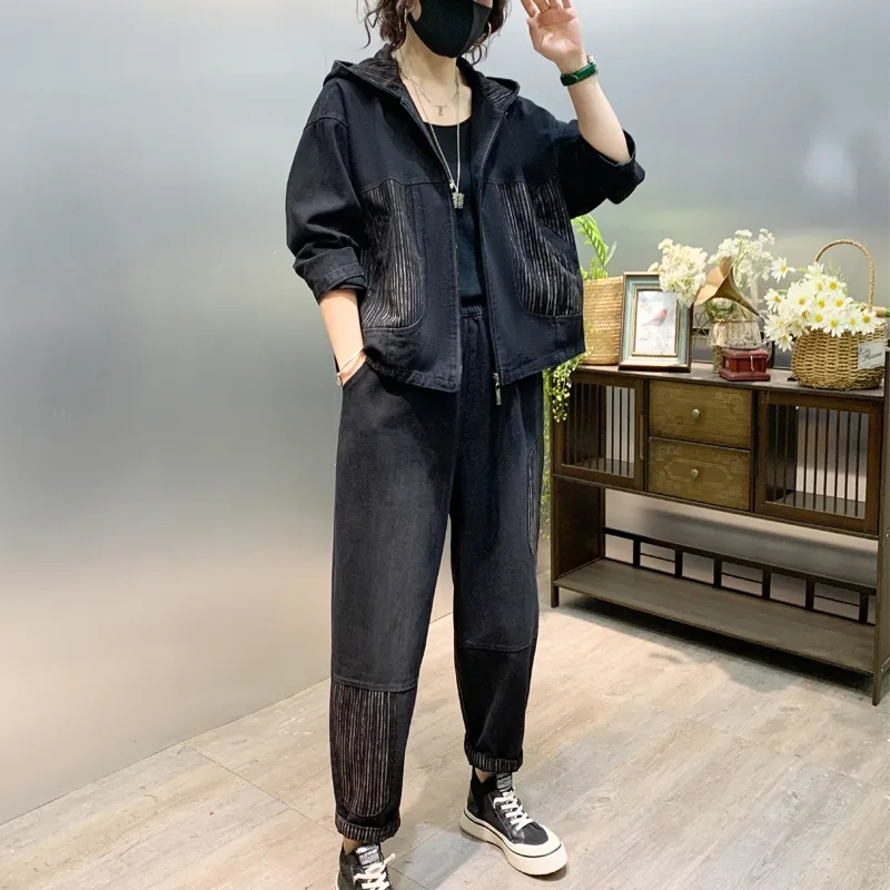 2024 Autumn Hooded qDenim jack - Women'S Fashion Denim Jacket recension och pris