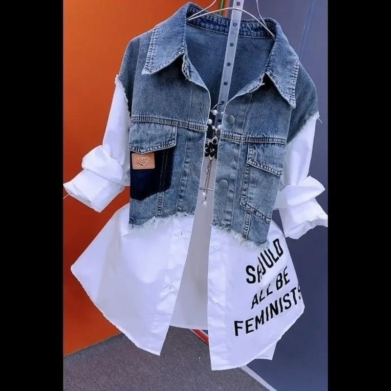 Design Stitching Women Jackets - Women'S Fashion Denim Jacket recension och pris