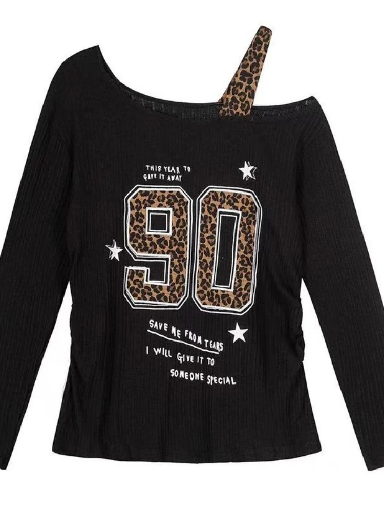 Y2K Patchwork Leopard Print T- - Women'S Fashion Tops recension och pris