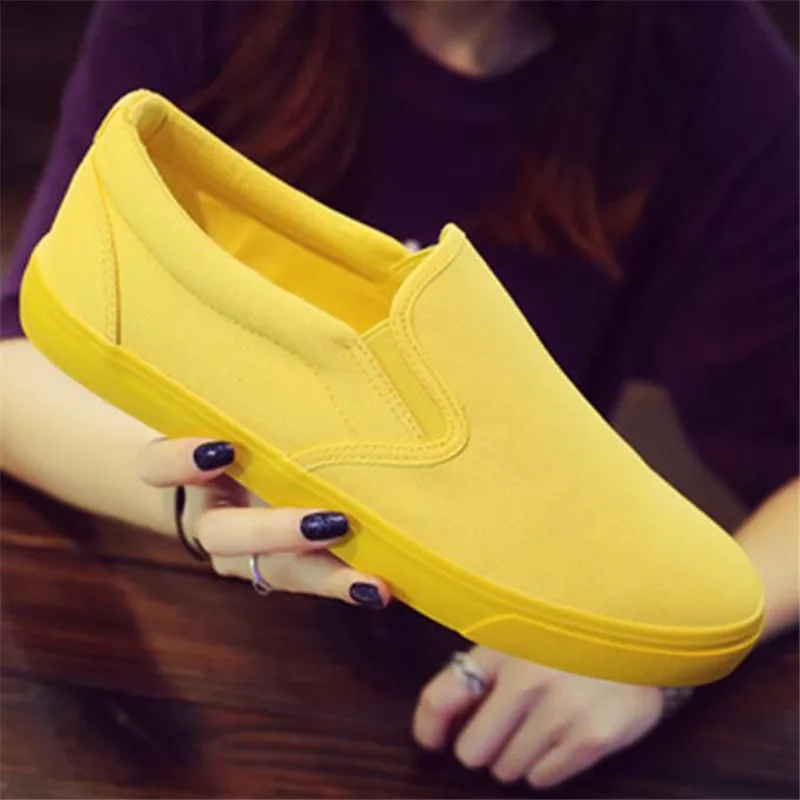 Men and Women Breathable Canva - Women'S Yellow Fashion Sneakers recension och pris