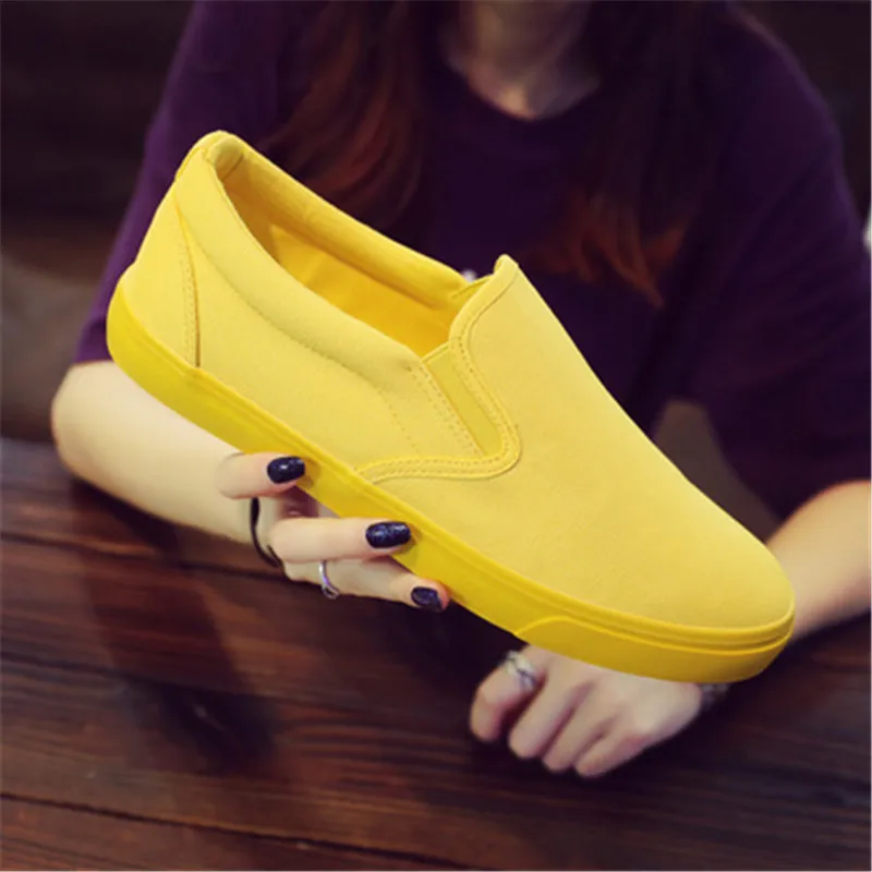 Men and Women Breathable Canva - Women'S Yellow Fashion Sneakers recension och pris