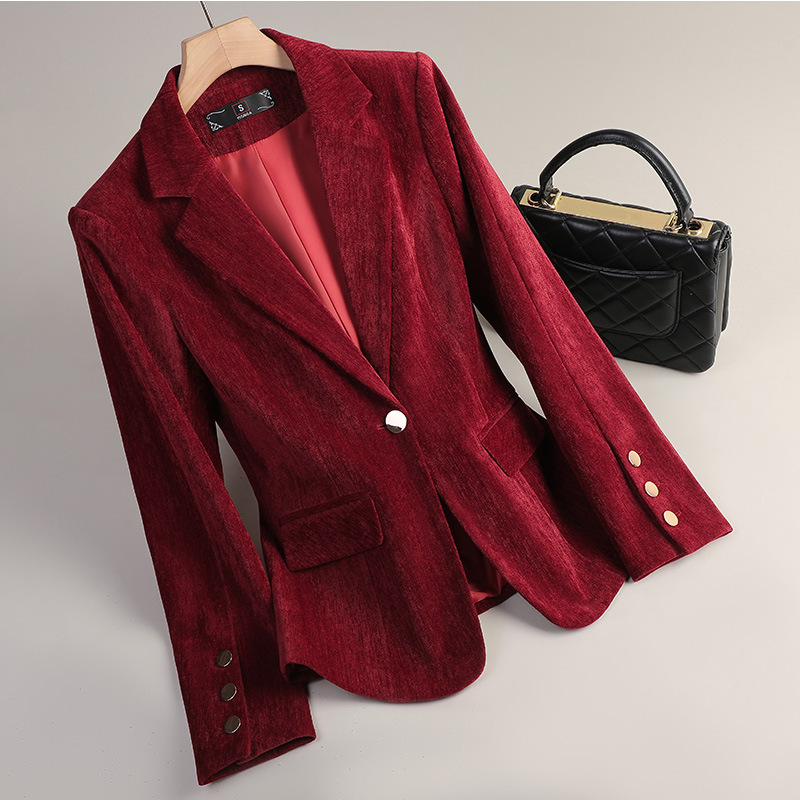 Yellow Gold Velvet Blazer Wome - Velvet Blazer Women recension och pris