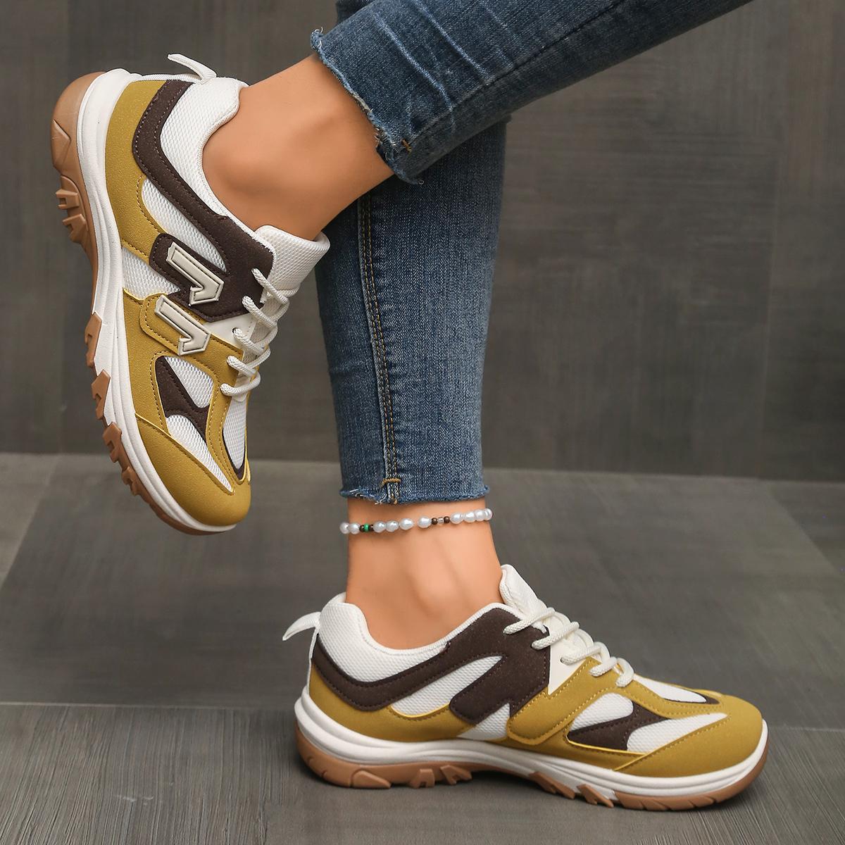 Fashion Gray Yellow Mix Color  - Women'S Yellow Fashion Sneakers recension och pris