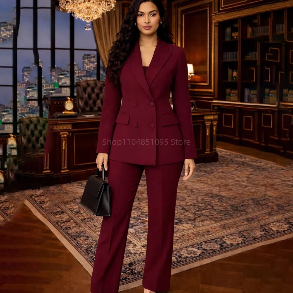 Fashion Chic Burgundy Suits fo - Women'S Fashion Jersey recension och pris