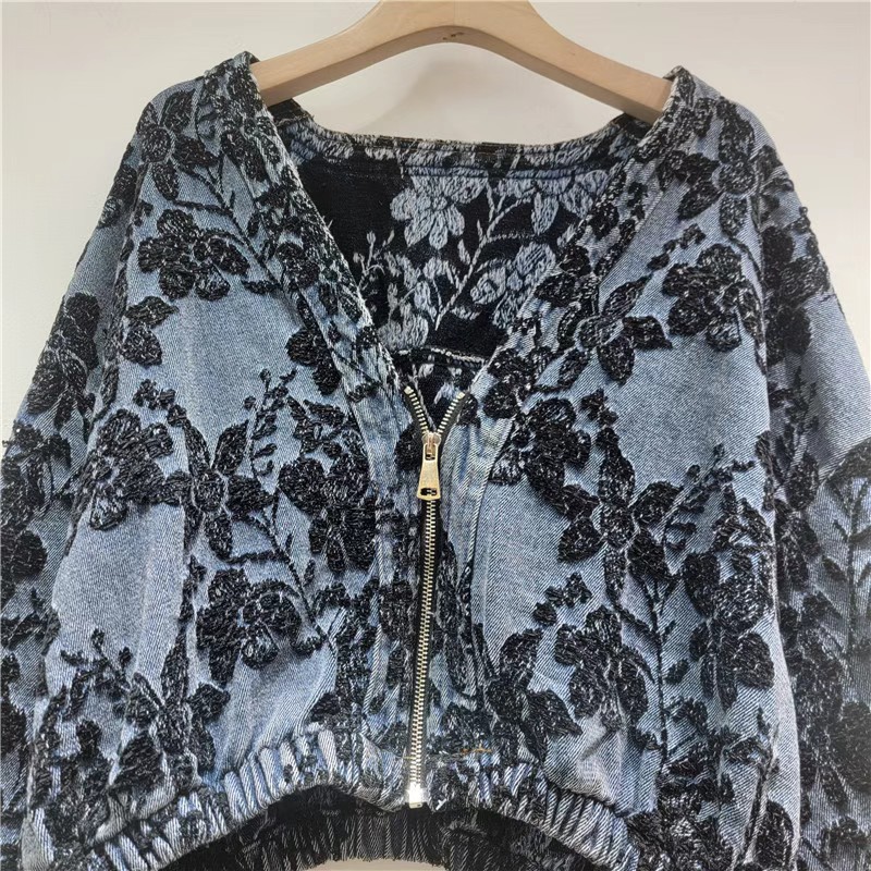 Fashion Jacquard Short Denim J - Women'S Fashion Denim Jacket recension och pris