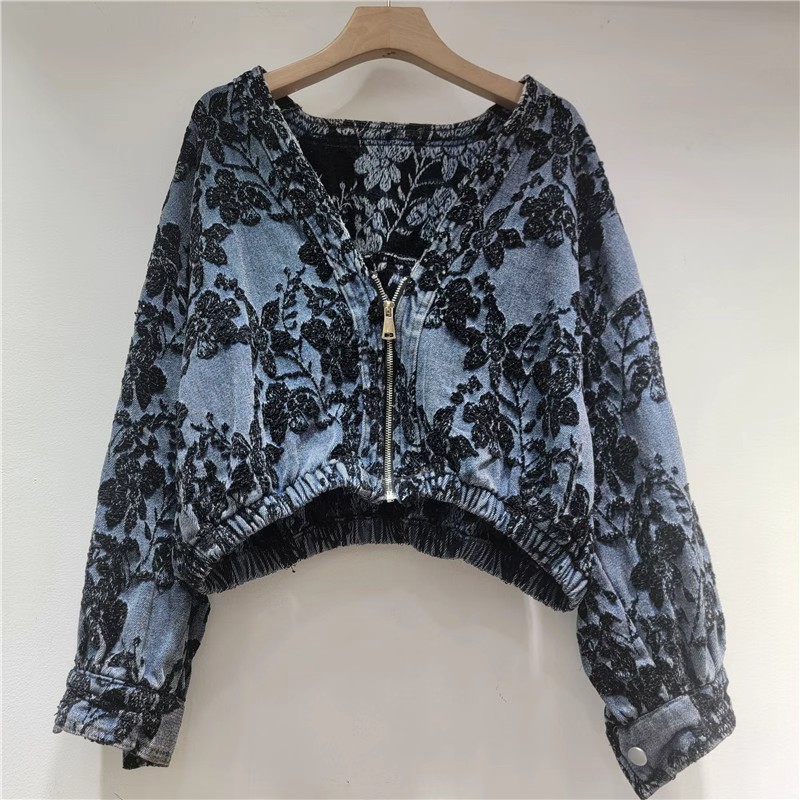 Fashion Jacquard Short Denim J - Women'S Fashion Denim Jacket recension och pris