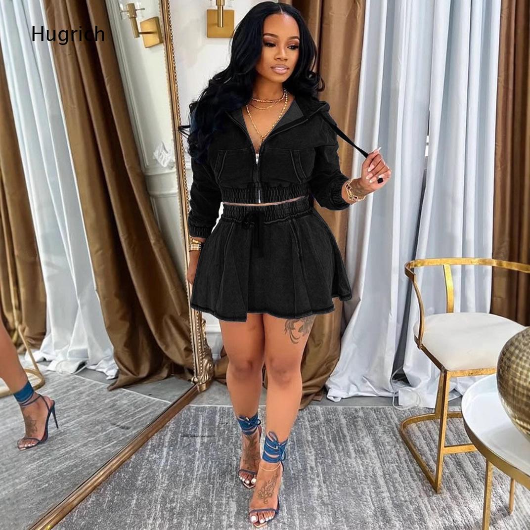 Hooded Long Sleeve Skort Rompe - Denim Shorts Women recension och pris
