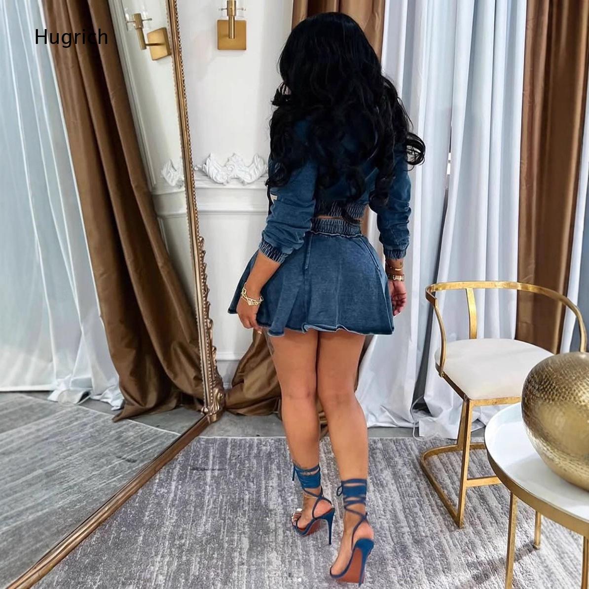 Hooded Long Sleeve Skort Rompe - Denim Shorts Women recension och pris