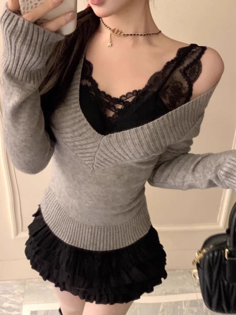 Women's Sweater Gyaru V-Neck K - Women'S Fashion Trends Fall 2025 recension och pris