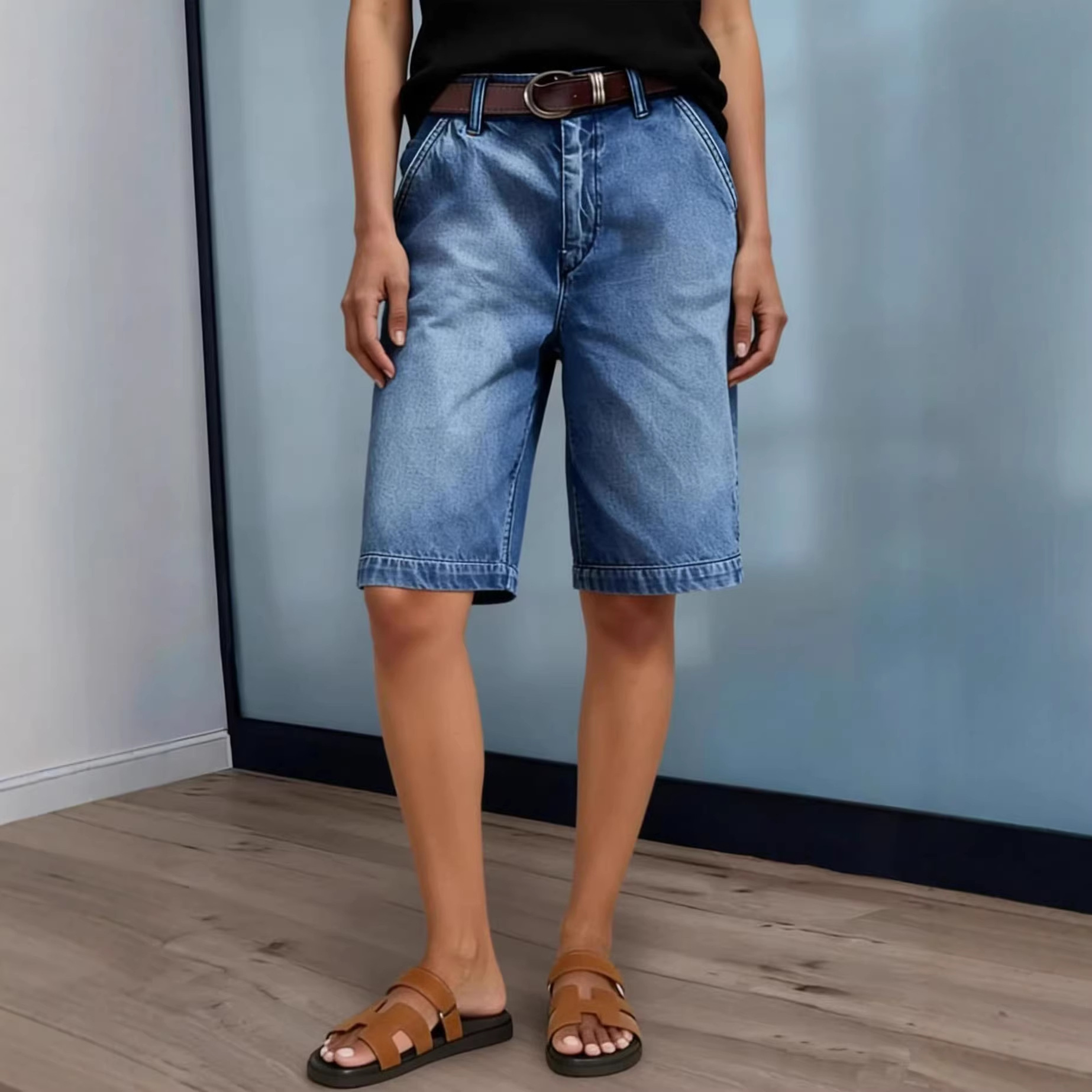Women Knee Length Denim Shorts - Denim Shorts Women recension och pris