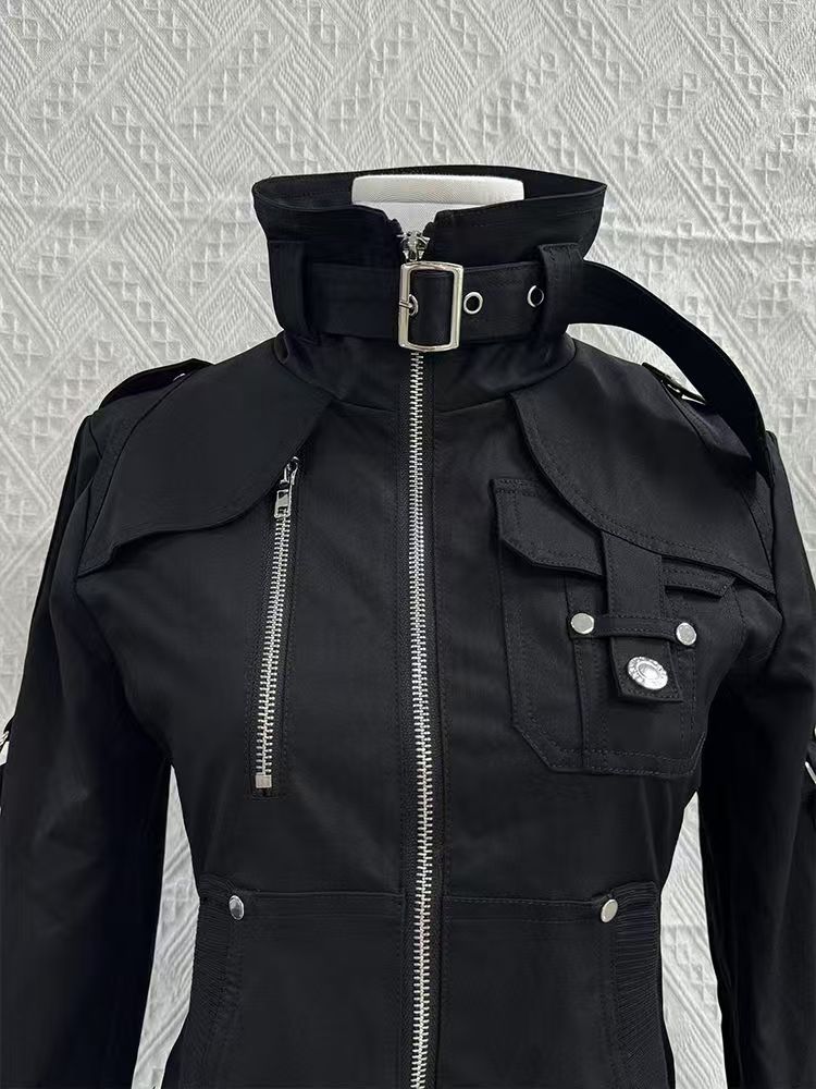 Y2K Gothic Black Slim Double Z - Women'S Fashion Zip Up Hoodies recension och pris