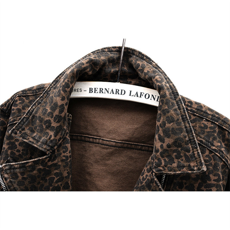 Autumn Vintage Leopard Print S - Women'S Fashion Denim Jacket recension och pris