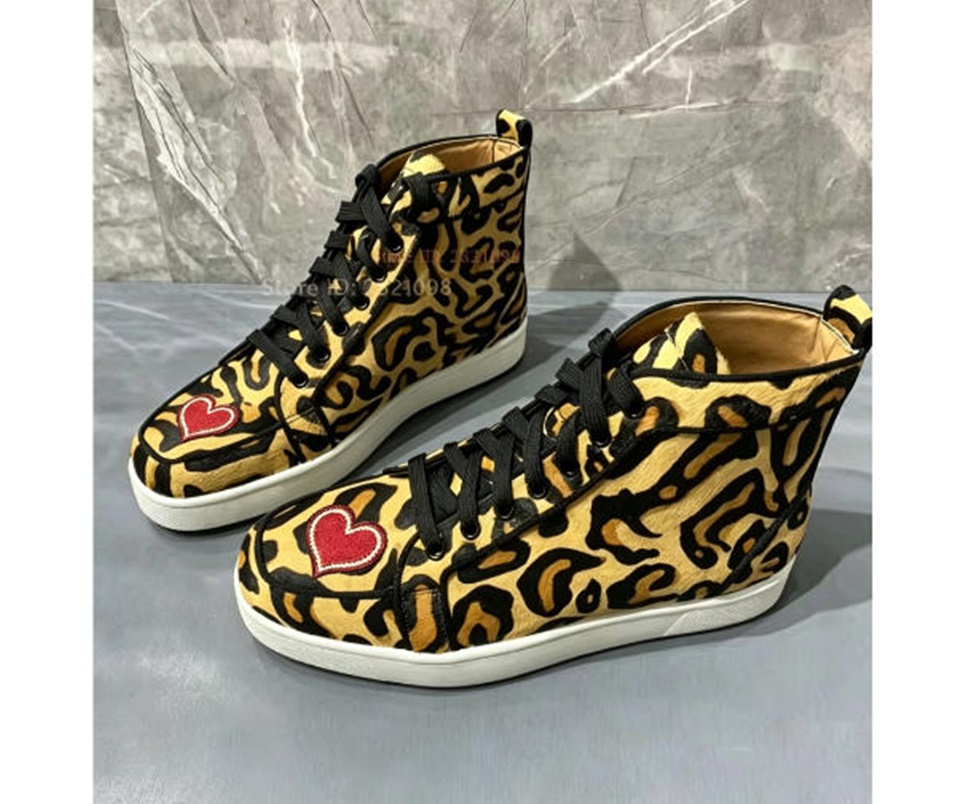 Leopard Printed High Top Sneak - Women'S Yellow Fashion Sneakers recension och pris