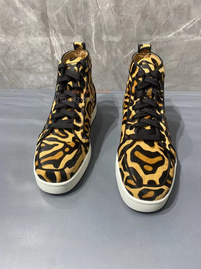 Leopard Printed High Top Sneak - Women'S Yellow Fashion Sneakers recension och pris