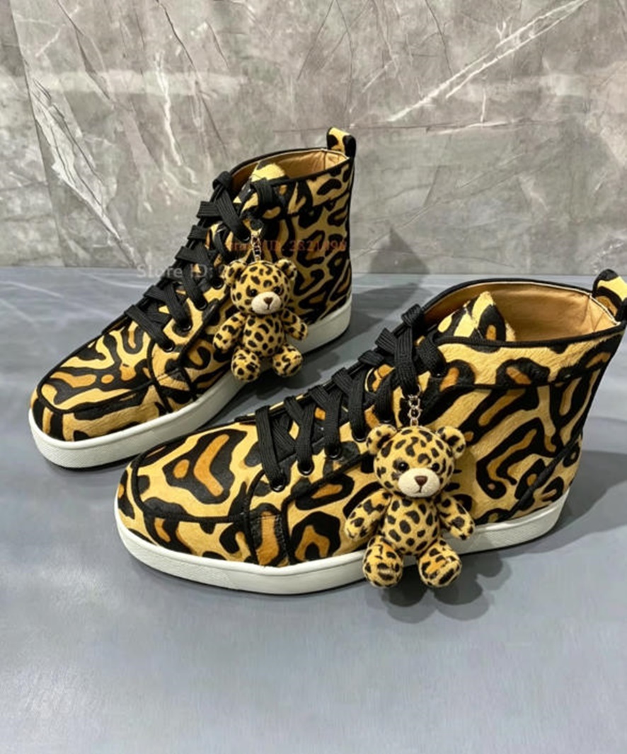 Leopard Printed High Top Sneak - Women'S Yellow Fashion Sneakers recension och pris