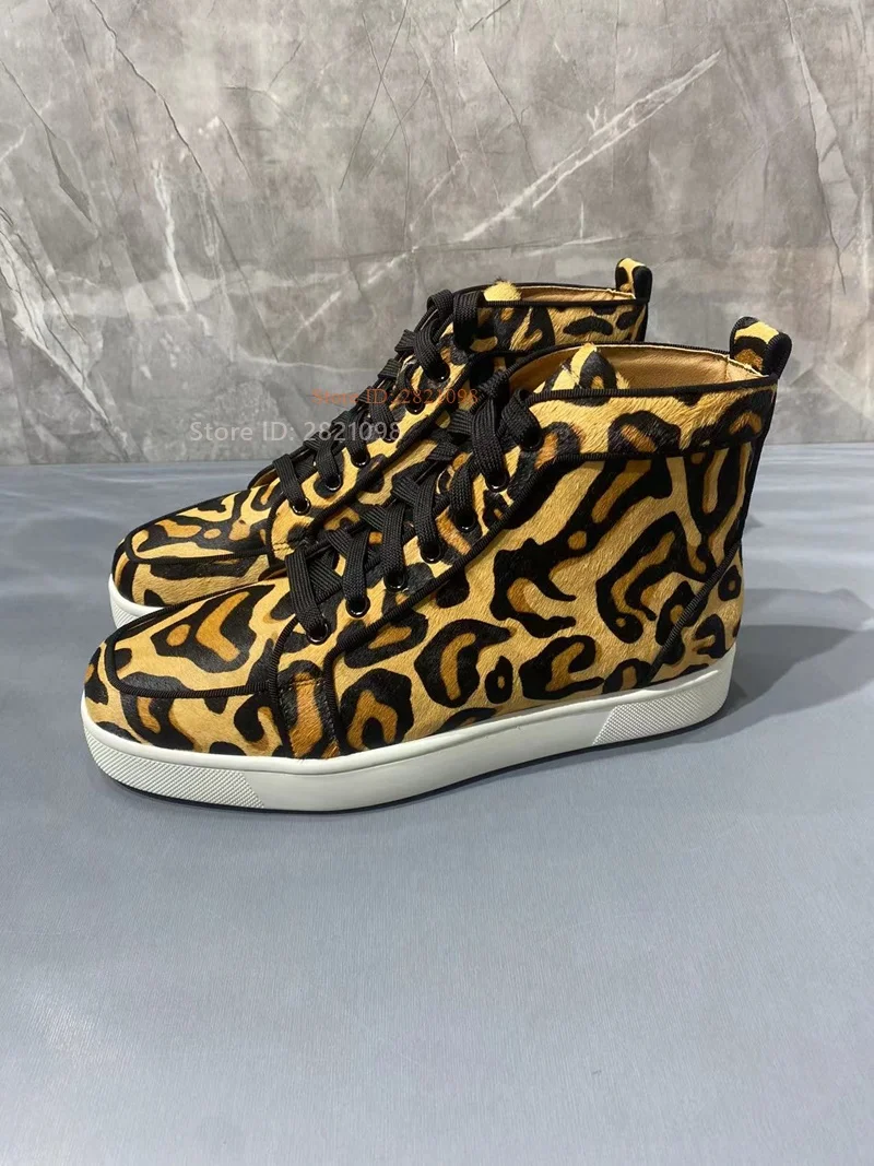 Leopard Printed High Top Sneak - Women'S Yellow Fashion Sneakers recension och pris