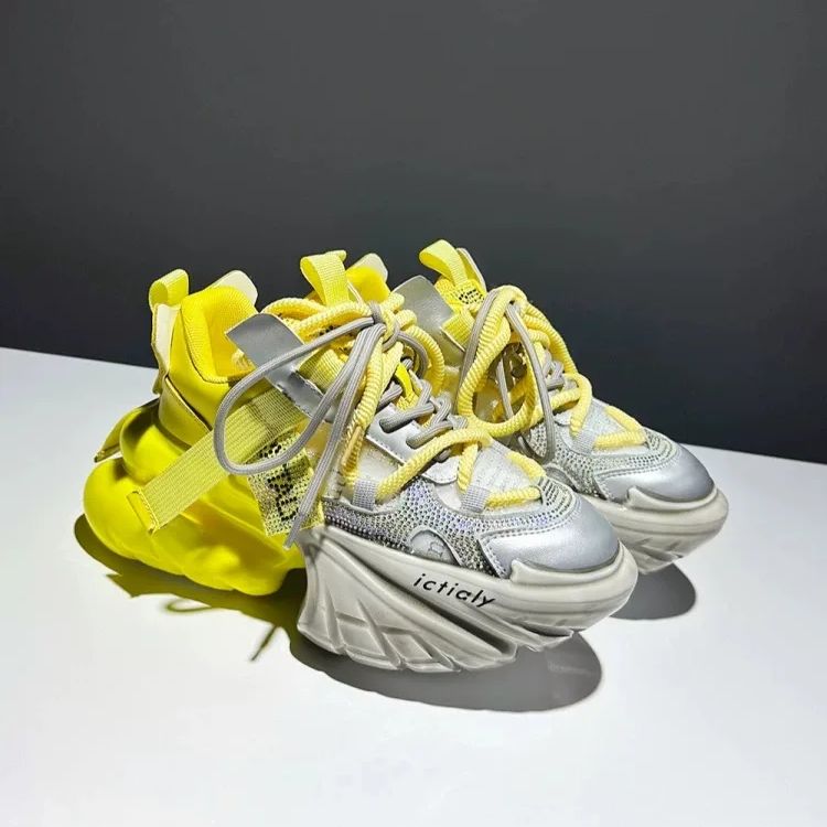 Women High Heels Platform Shoe - Women'S Yellow Fashion Sneakers recension och pris