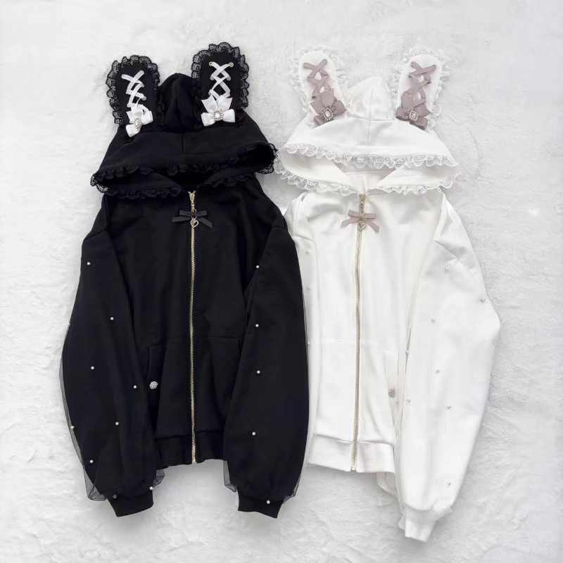 Women Winter Rabbit Ears Lolit - Women'S Fashion Zip Up Hoodies recension och pris