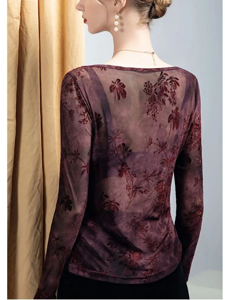 Women's Round Neck Flocked Pri - Women'S Fashion Trends Fall 2025 recension och pris