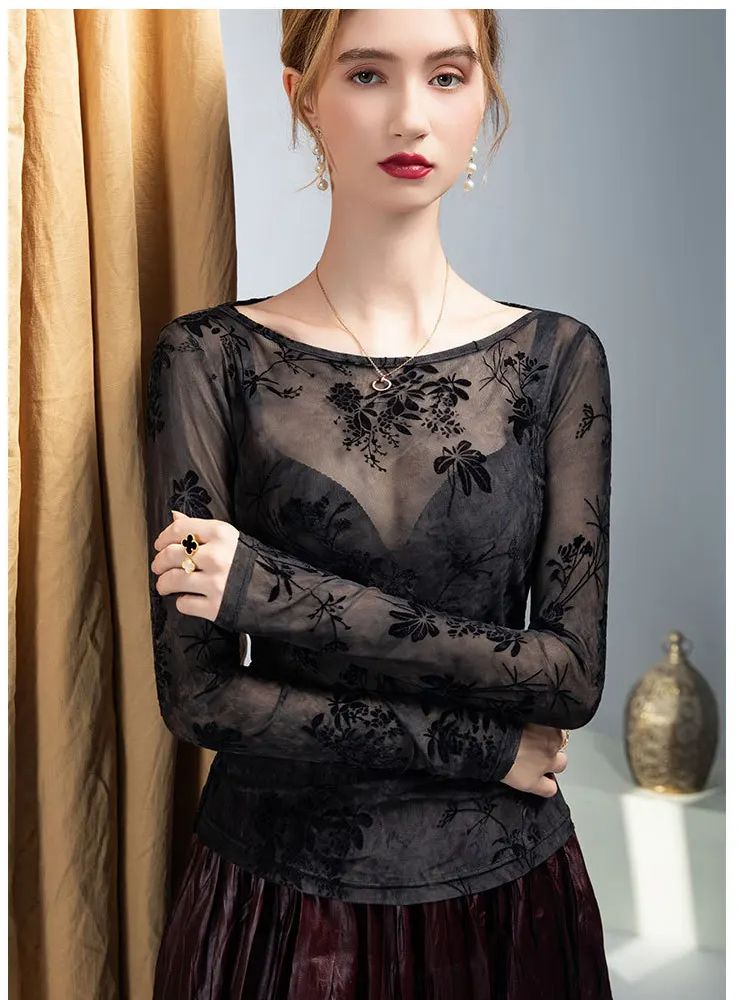 Women's Round Neck Flocked Pri - Women'S Fashion Trends Fall 2025 recension och pris