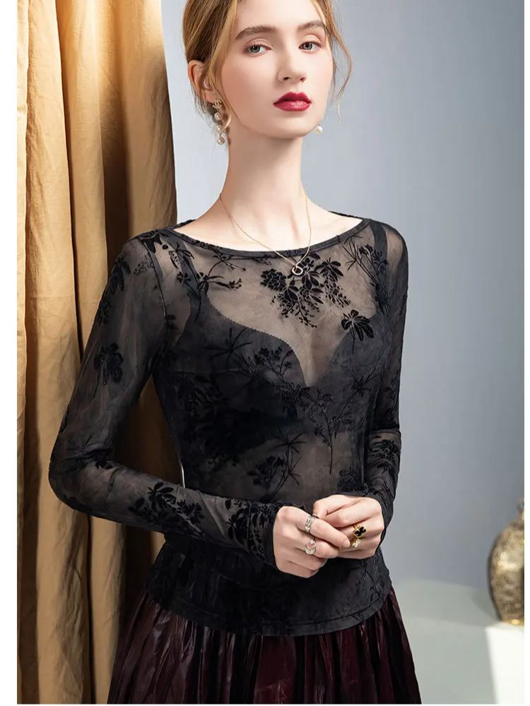 Women's Round Neck Flocked Pri - Women'S Fashion Trends Fall 2025 recension och pris